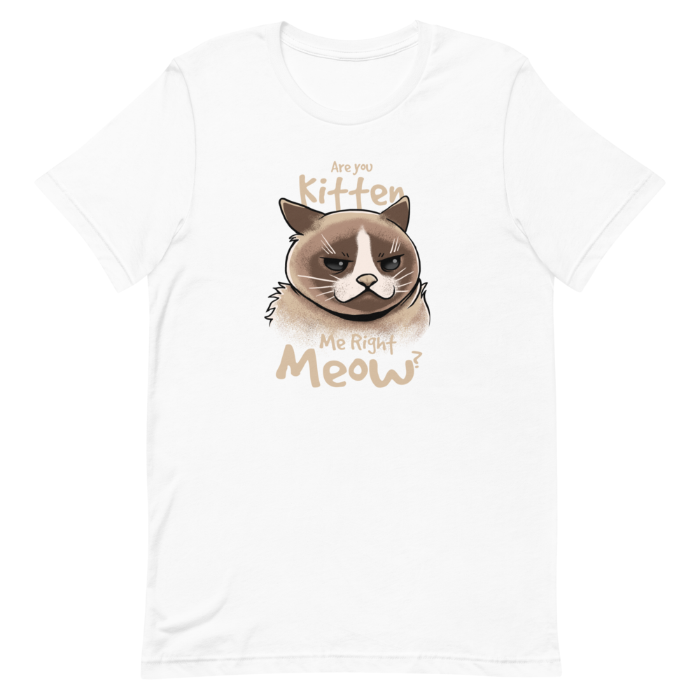 Ropa Divertida Vegetariana Are You Kitten Me Right Meow Cat Camiseta | Vector Premium Regalo Para Amantes Gatos